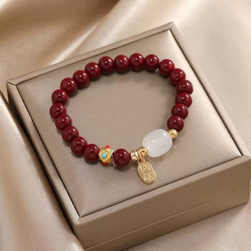 Women's Cinnabar Color Immediately Rich Light Luxury Ma Gifts For Bracelets