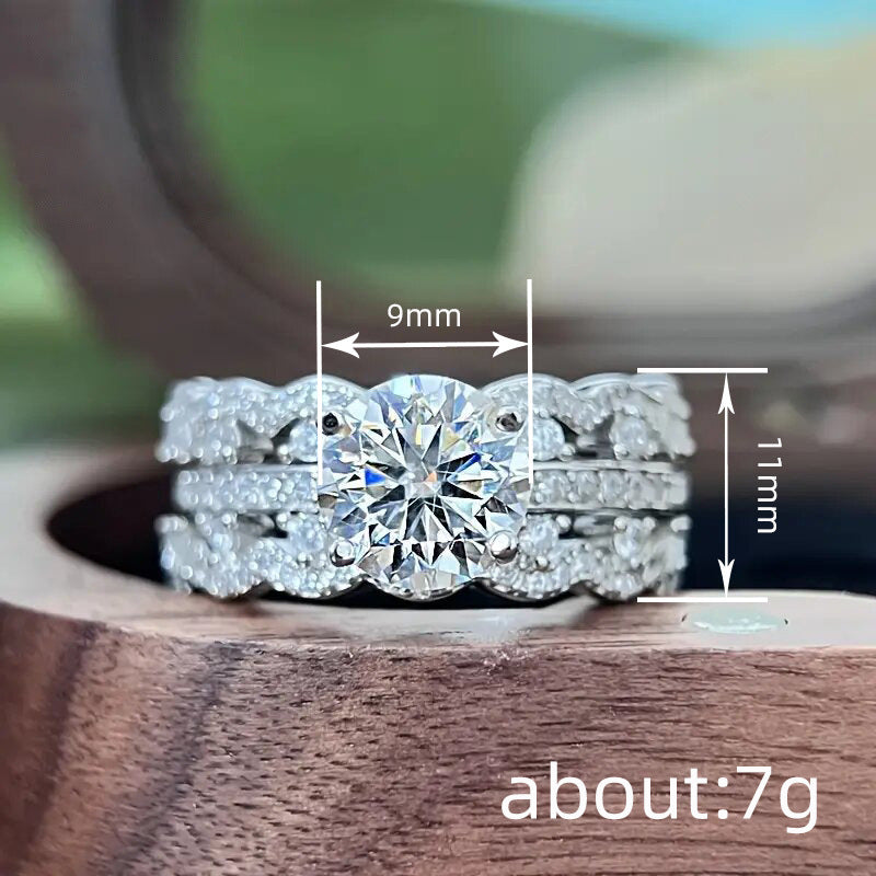 Luxury Inlaid Zircon Female Advanced Style Ring