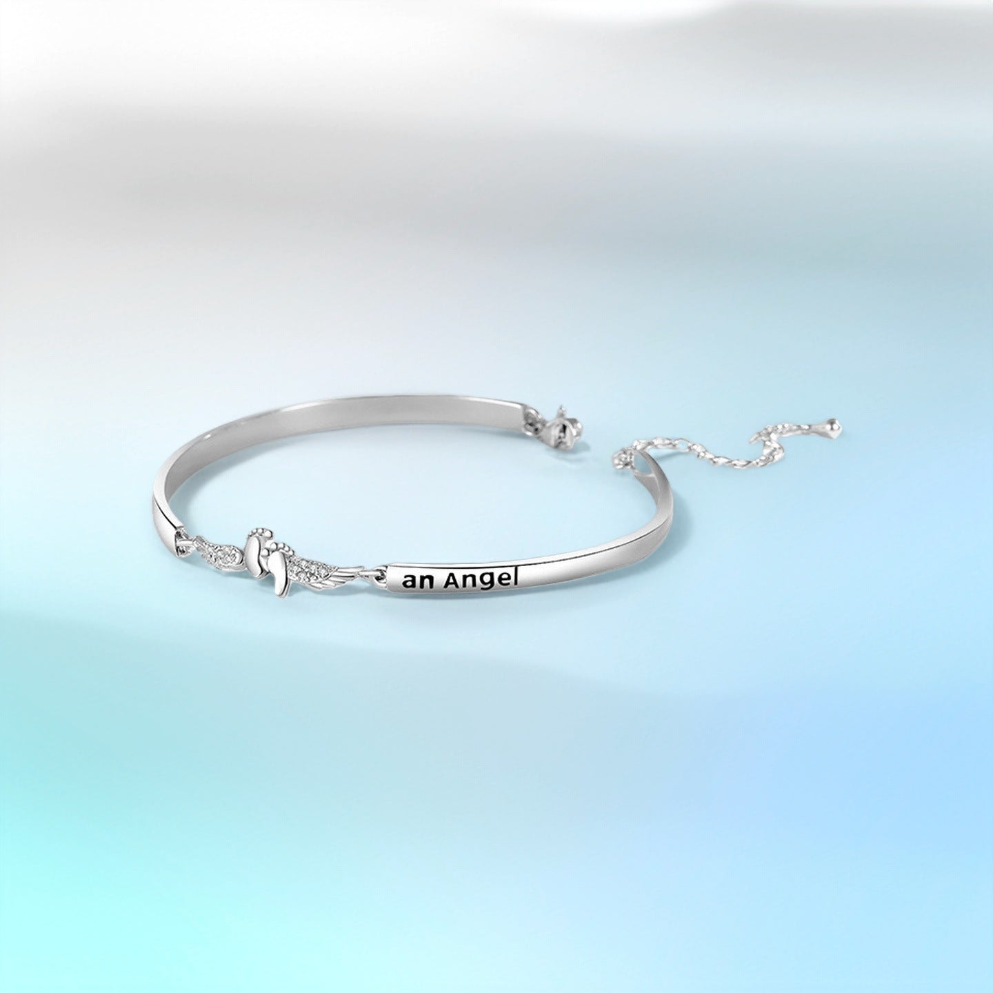 Wireless Angel Foot Love Lettering Female Bracelet