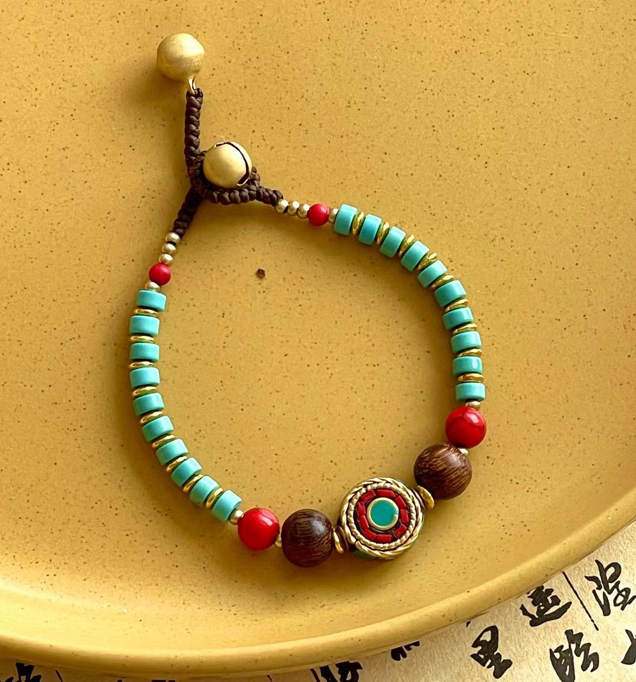 Handmade Weave Vintage Nepal Ancient Pure Copper Ethnic Style Tibetan Bracelet