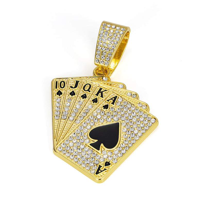 Single Playing Card Big Buckle With Pendants