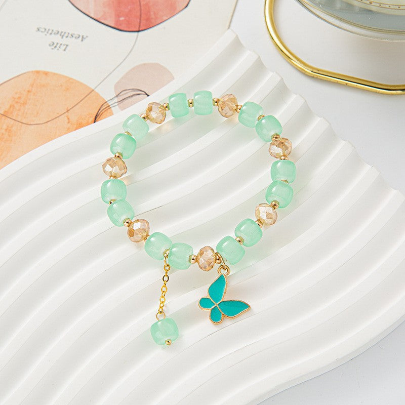Female Aquamarine Gray Moonlight Natural Crystal Bracelet