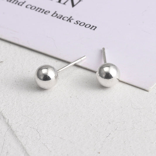 Handmade Glossy Ball Bean Simple Mini Earrings