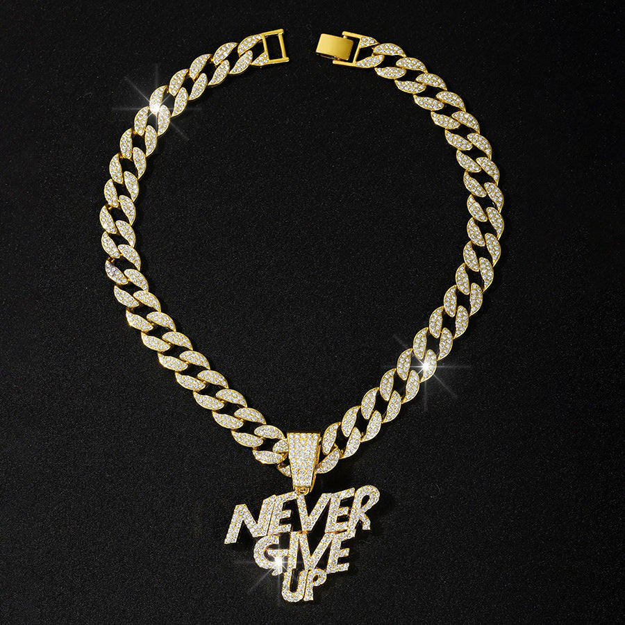 Men's Alloy Letter Punk Hip Hop Full Necklaces