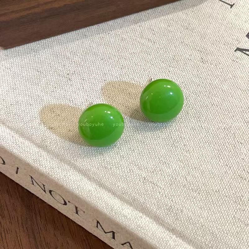 Women's Candy Color Steamed Bread Bean-shaped Unique Rings