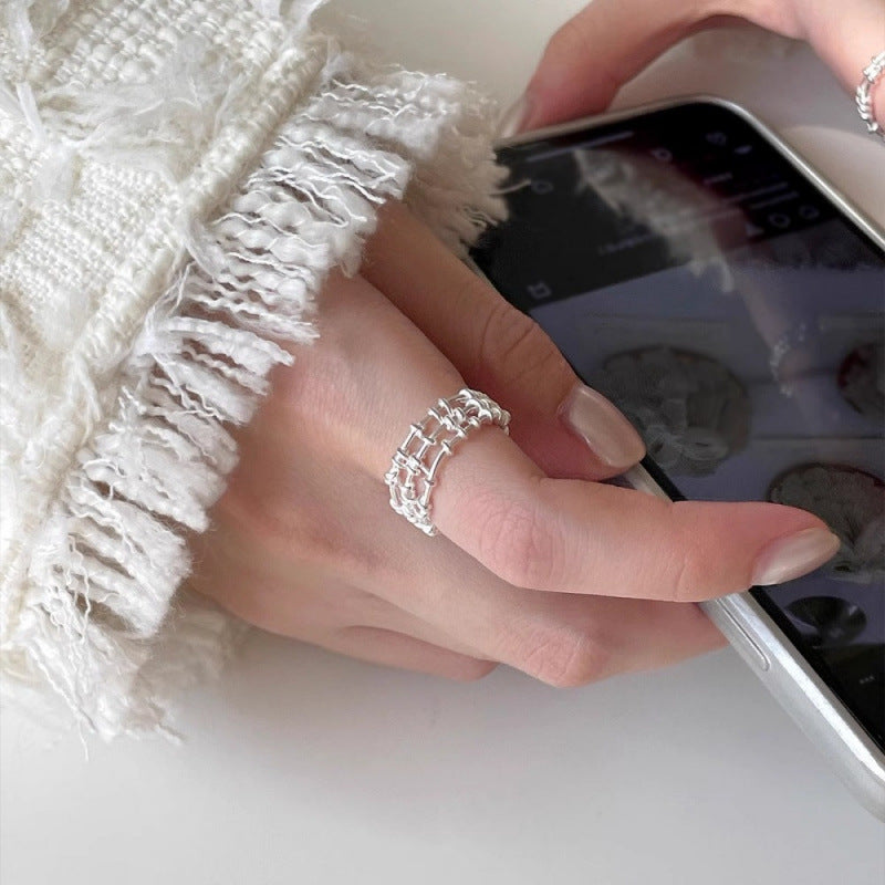 Women's Sier Simple Light Luxury High-grade Index Finger Open Rings