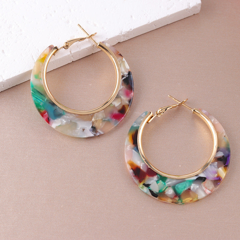 Women's Acrylic Acetate Plate Exaggerating Circle Minority Earrings