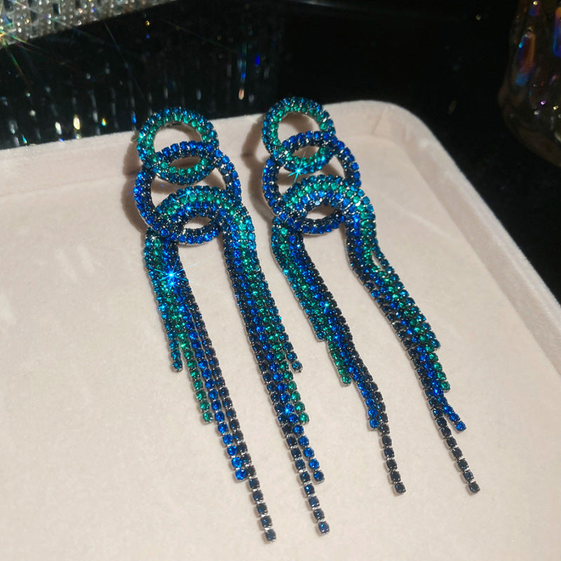 Women's Sier Diamond Tassel Light Luxury High-grade Simple Rings
