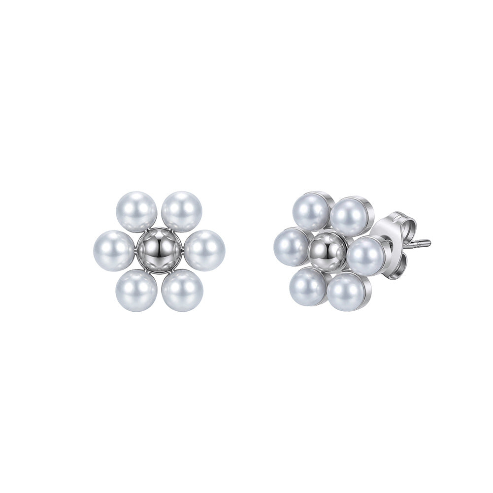 Women's Stainless Steel Diamond Tassel Simple Niche Everyday Joker Twin Collection Earrings