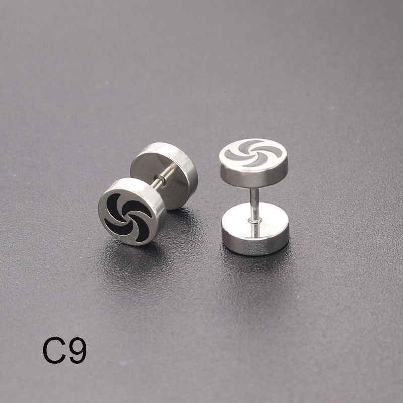 Bilateral Epoxy Titanium Steel Ear Drip Bone Fake Extender Earrings