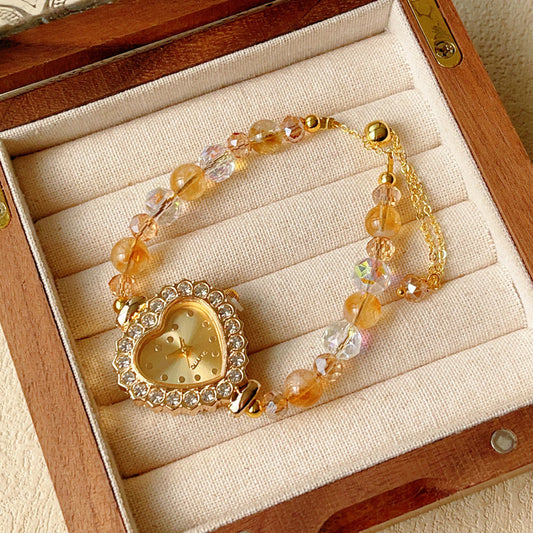 Crystal Watch Female Princess Style Love Special Interest Light Bracelet