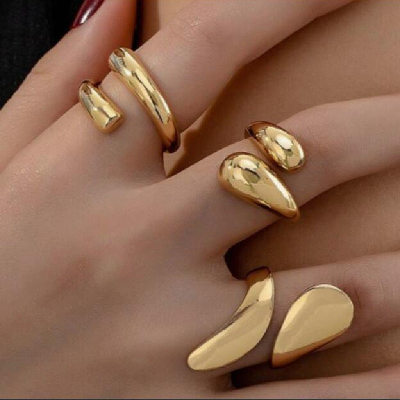 Women's Irregular Water Drop Suit Fashion Creative Rings