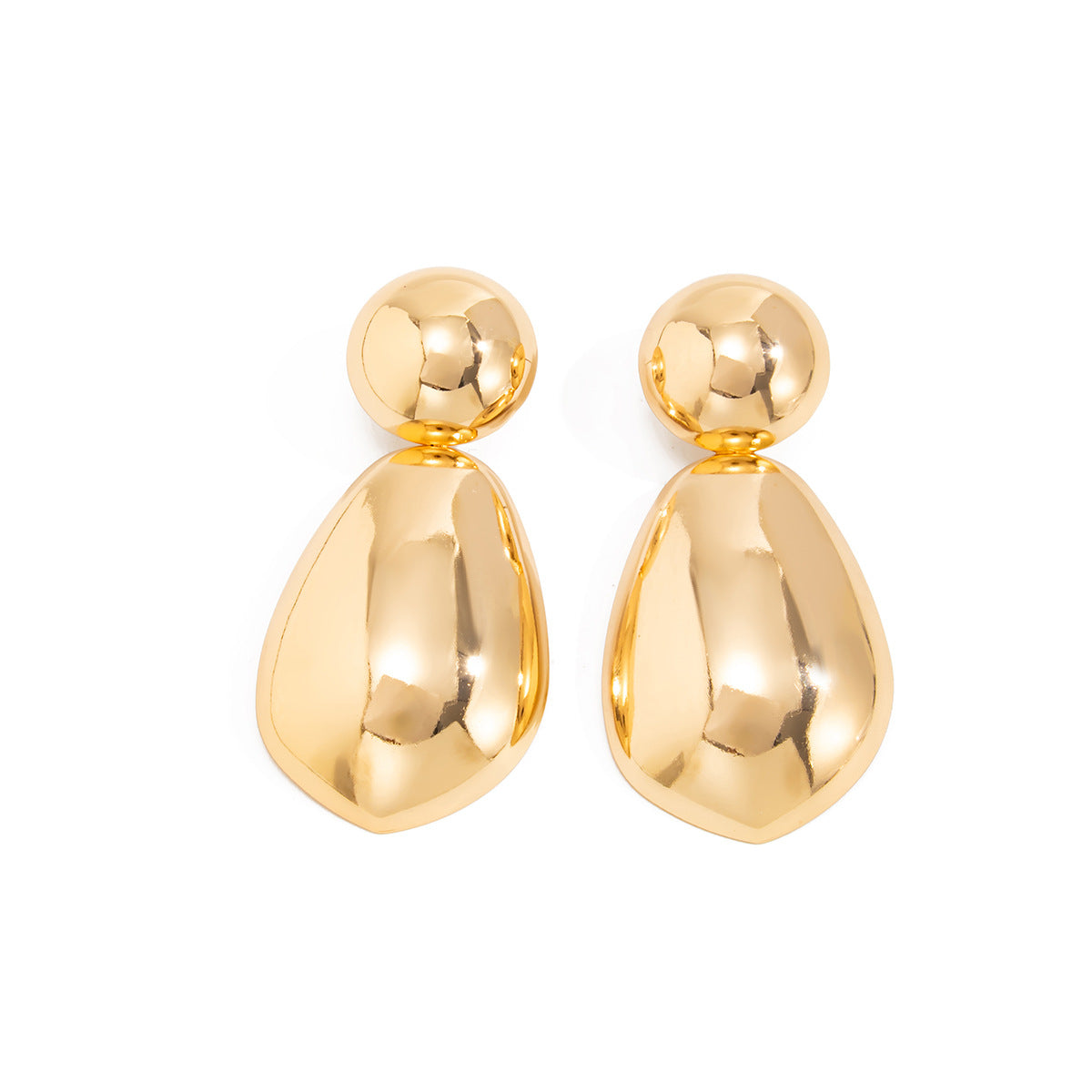 Commuter Geometric S-shaped Line Minimalist Round Stud Earrings