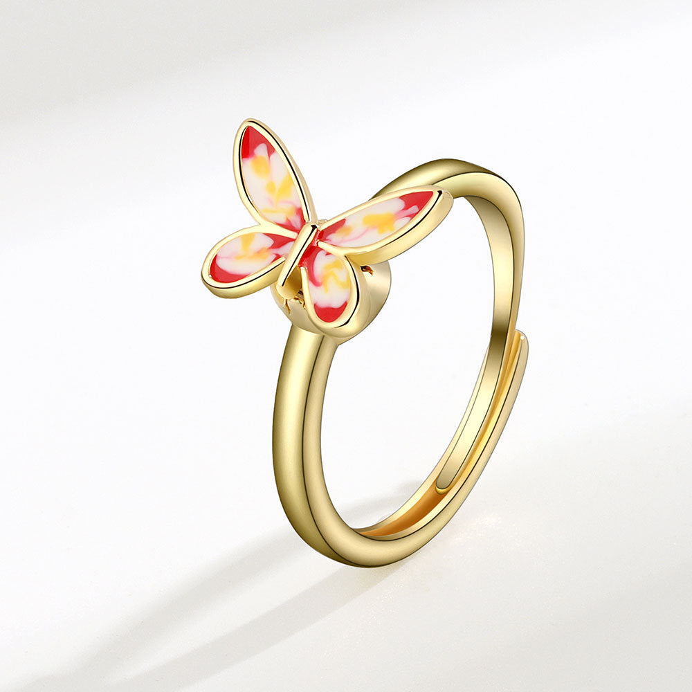 Rotatable Butterfly Female Cold Wind Niche Opening Ring