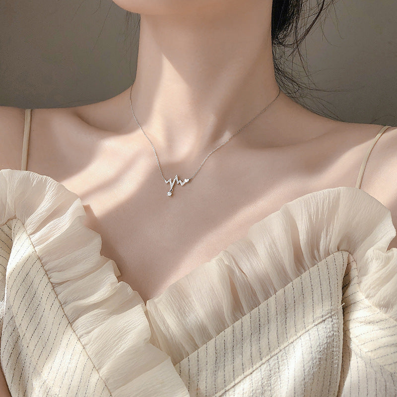 Women's Mori Style Blue Mermaid Tears Fish Cat Clavicle Chain Light Necklace
