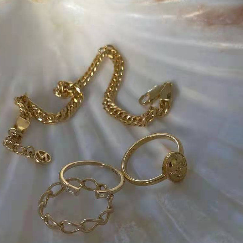 Golden Chain Female Designer Design Cold Style Titanium Steel Tide Bracelet