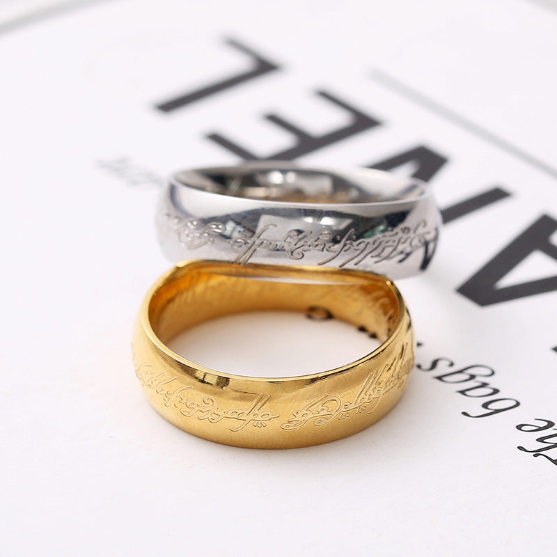 Fashion Men's Titanium Steel Supreme Personality Ring