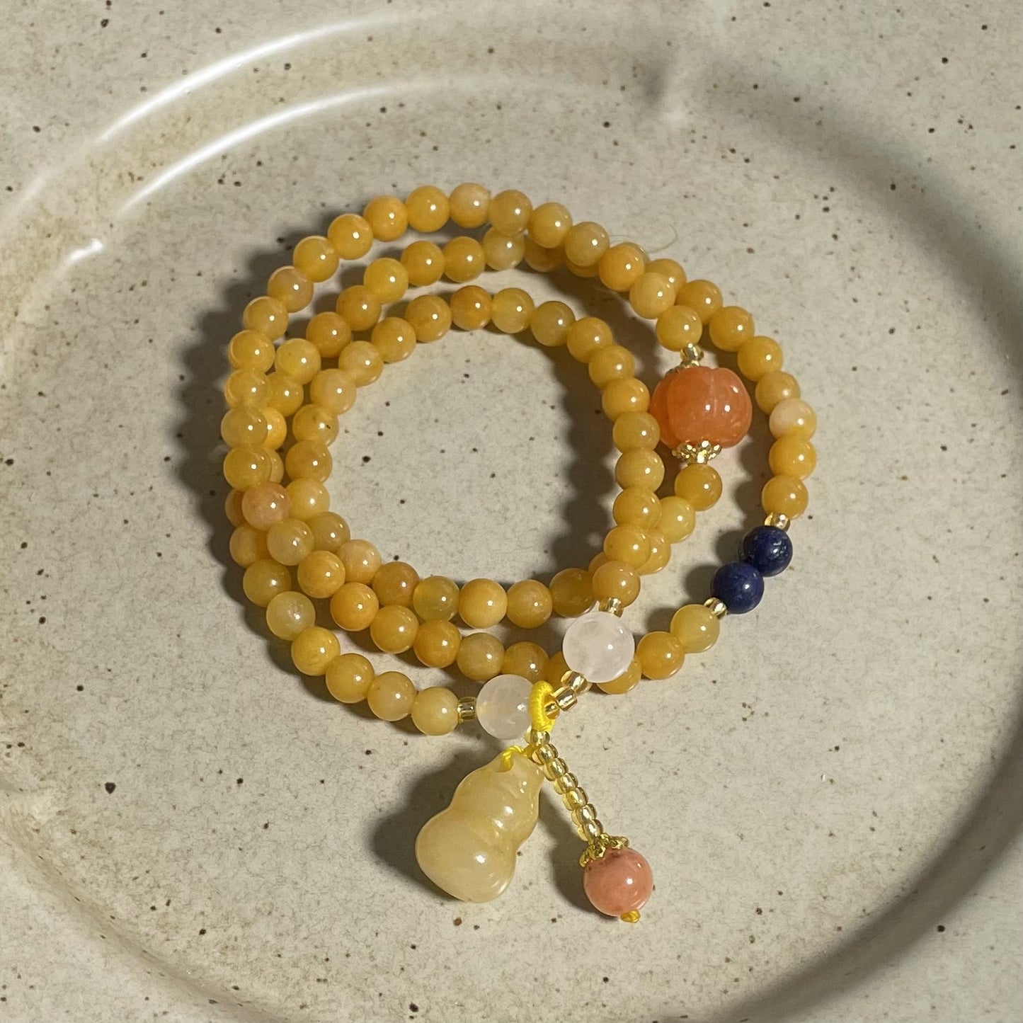 Style Crafts Ethnic Pumpkin Natural Stone Bracelet