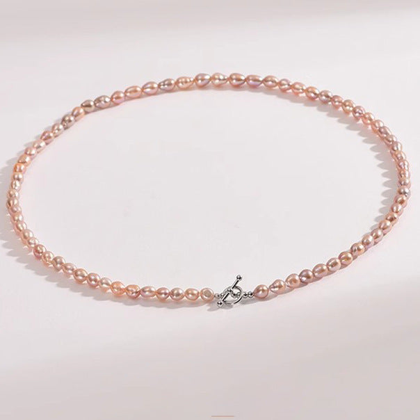 Women's Rice Grain Freshwater Pearl Simplicity Fashion Temperament Design Clavicle Chain Necklace