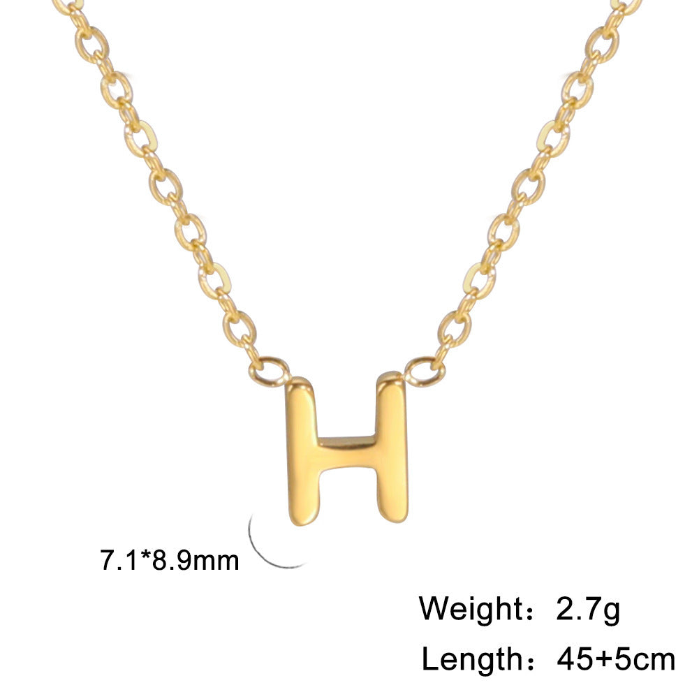 Cut Letter Titanium Steel Ornament Female Niche High Necklaces