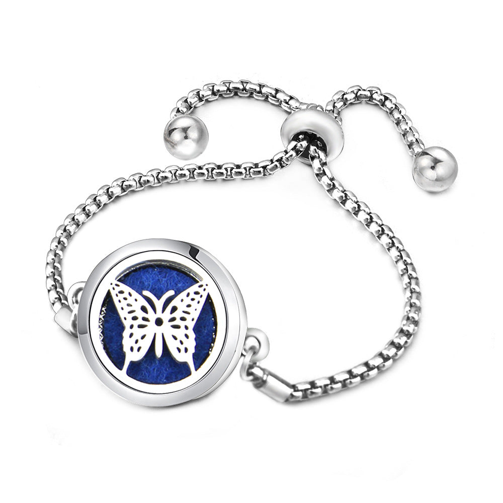 Angel Wings Mosquito Repellent Stainless Steel Essential Oil Perfume Box Bracelet