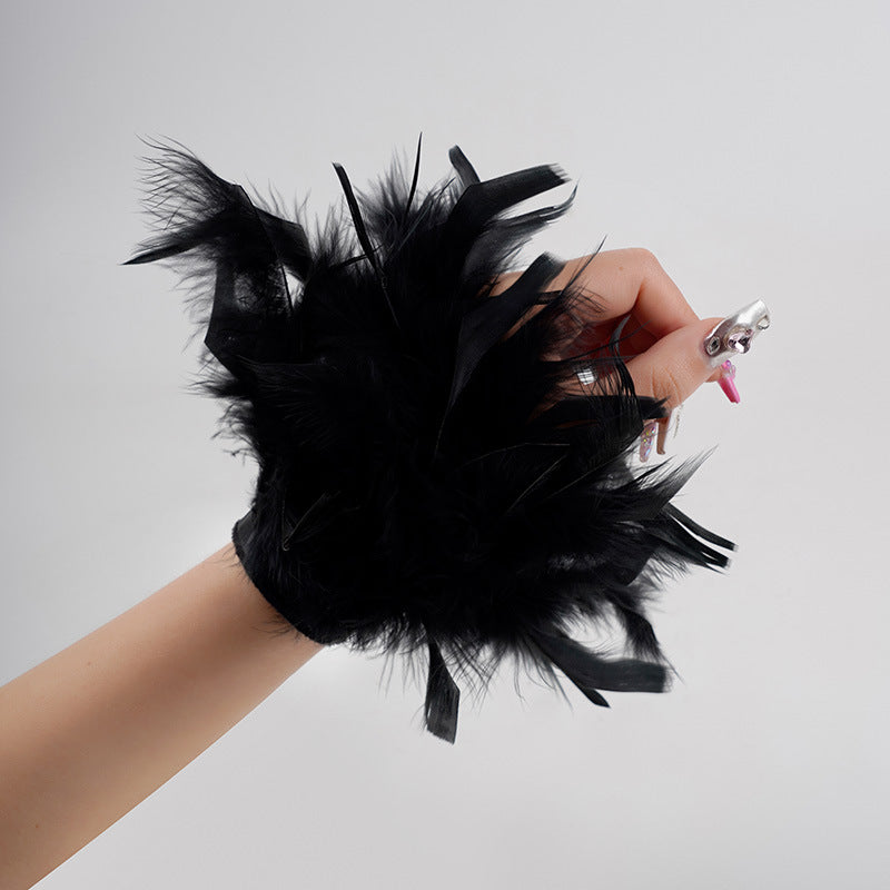 Turkey Feather Colorful Pop Hair Band Bracelet
