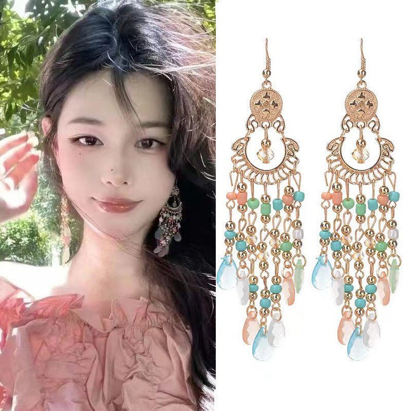 Fringe Spring Holiday Ethnic Colorful Yunnan Earrings