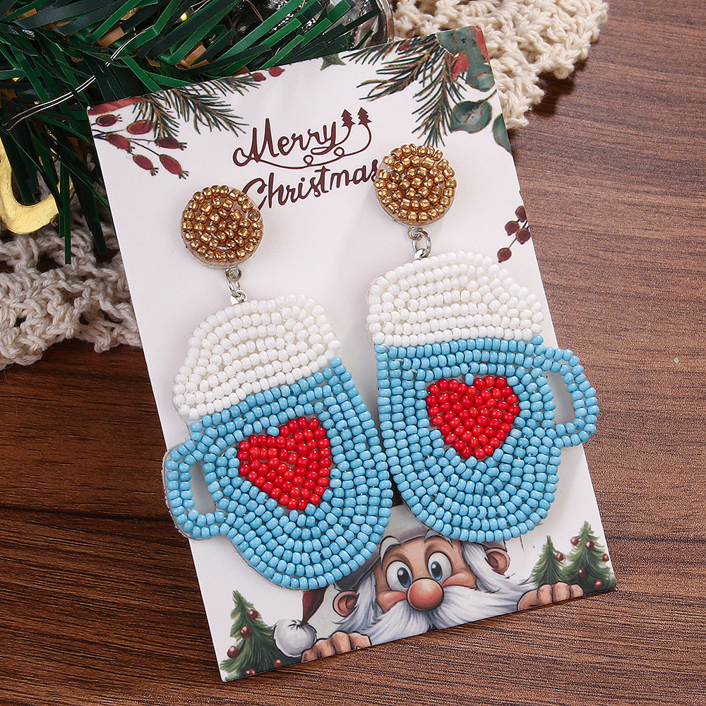 Bead Exaggerated Personalized Handmade Beaded Ethnic Earrings