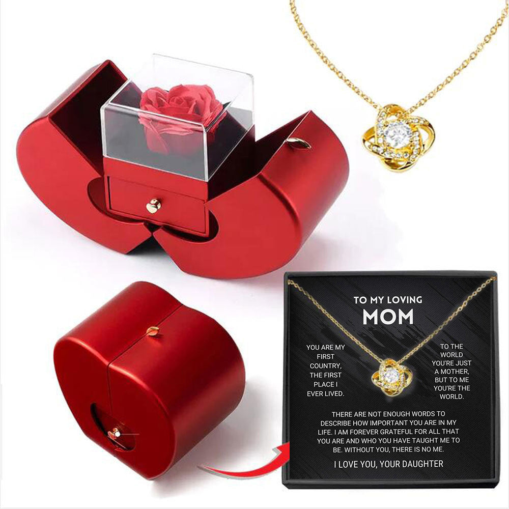 Box High-grade Four-leaf Clover Female Apple Necklace