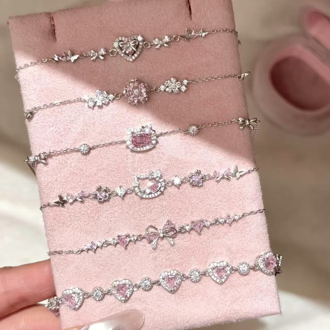 Sweet Pink Zircon Korean Artsy Light Bracelet