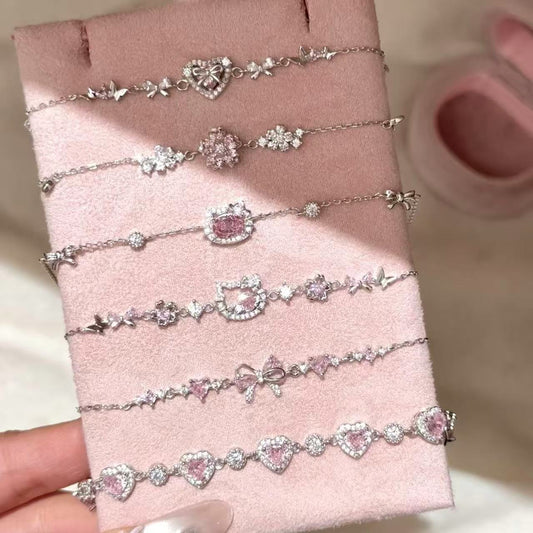 Sweet Pink Zircon Korean Artsy Light Bracelet