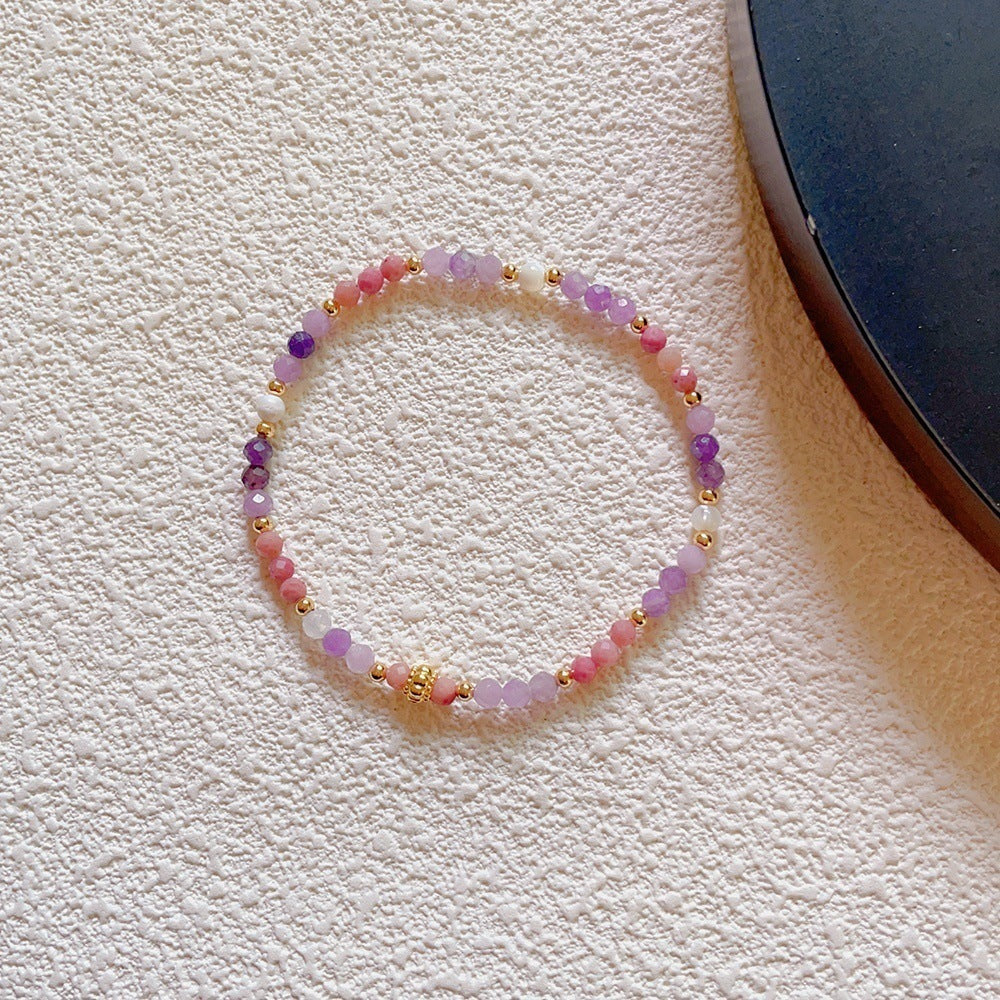 Natural Stone Crystal String Beads Style Design Dopamine Bracelet