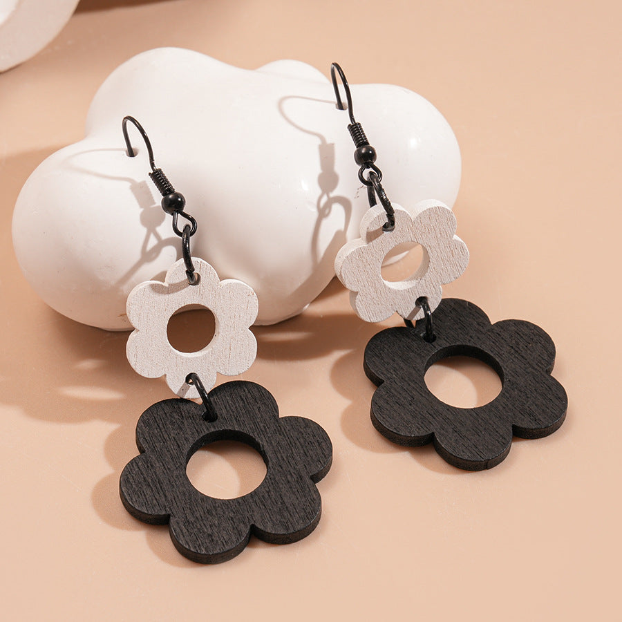 Chinese Style Coffee Color Wooden Bead Light Luxury High-grade Mori Rings
