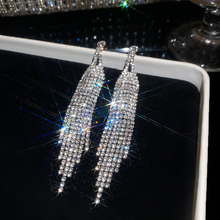 Women's Sier Diamond Tassel Light Luxury High-grade Simple Rings
