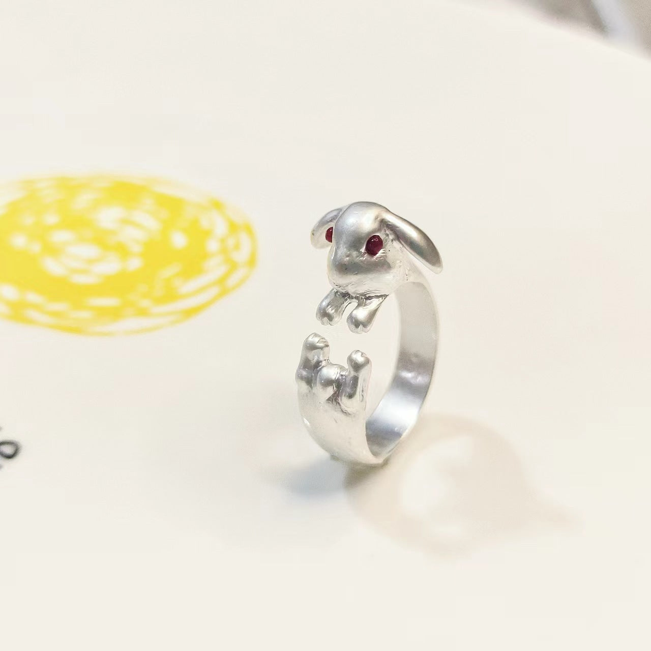 Women's Simple Cute Kitten Open Cat Paw Ear Puppy Rings