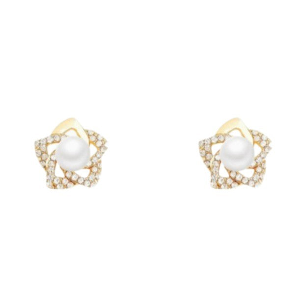 Women's Diamond Flower For Light Luxury Minority Advanced Design Stud Earrings