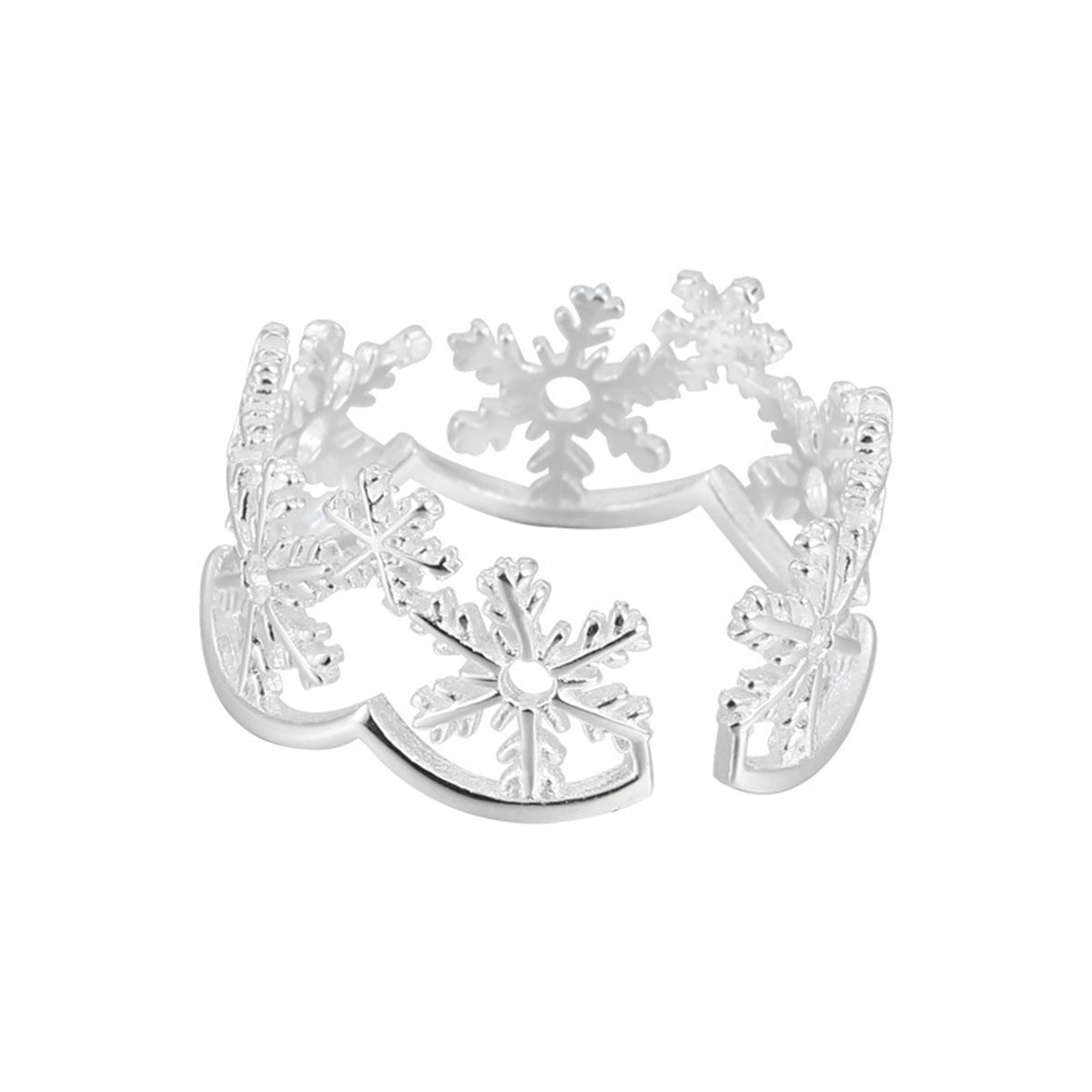 Temperament Snowflake Female Style Niche Design Stylish Opening Exquisite Ring