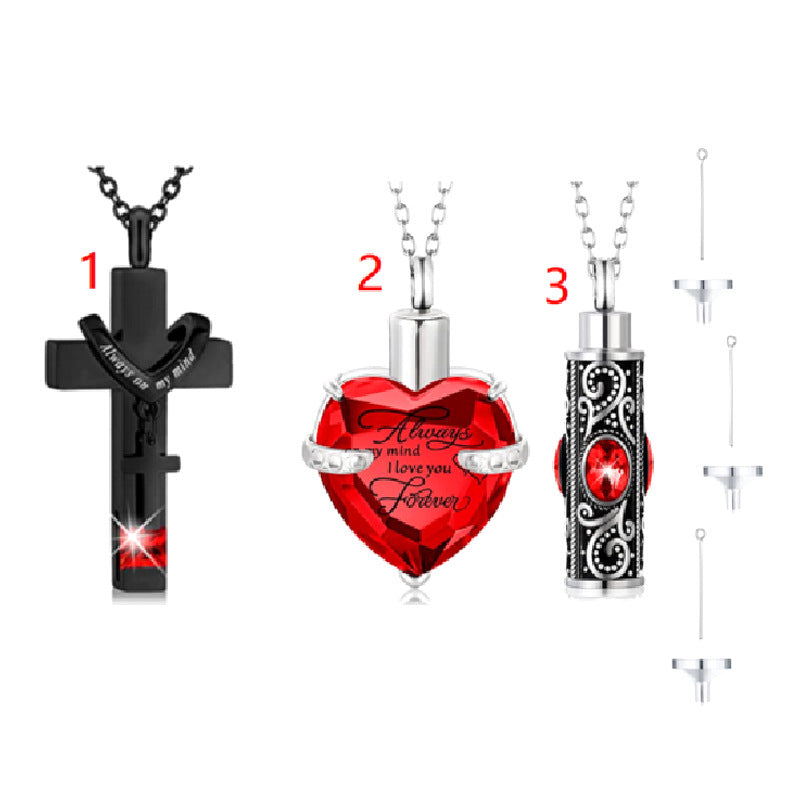 Bottle Ashes Heart-shaped Cross Pet Animal Pendants