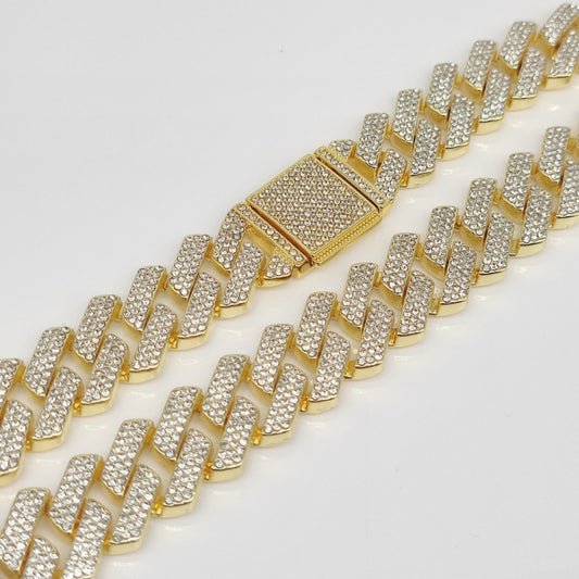 Flip Box Buckle Diamond Three-row Drill Necklaces