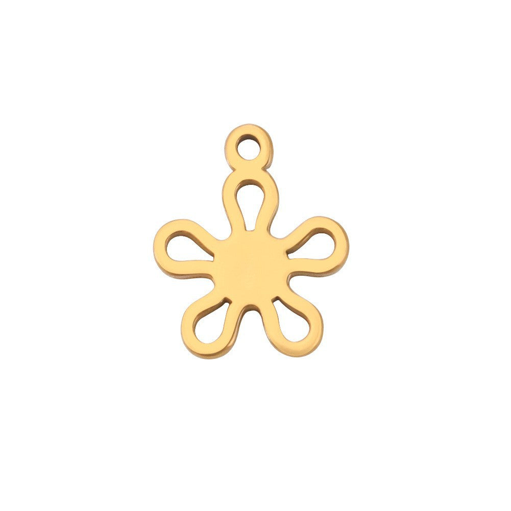 Steel Ornament Five-pointed Star Leaf Flower Pendants