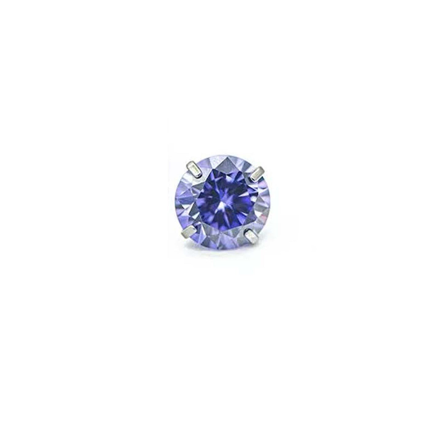 Titanium Alloy Ear Pointed Bottom Inlaid Zircon Replacement Head Labret Stud Earrings