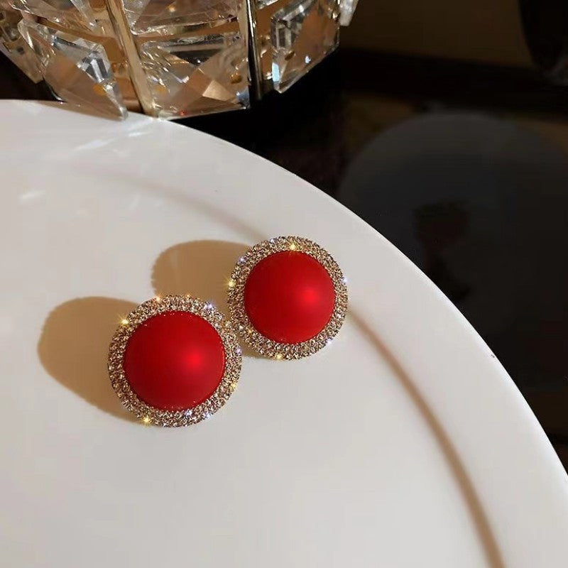Women's Sier Needle Trendy Chinese Style Red Earrings