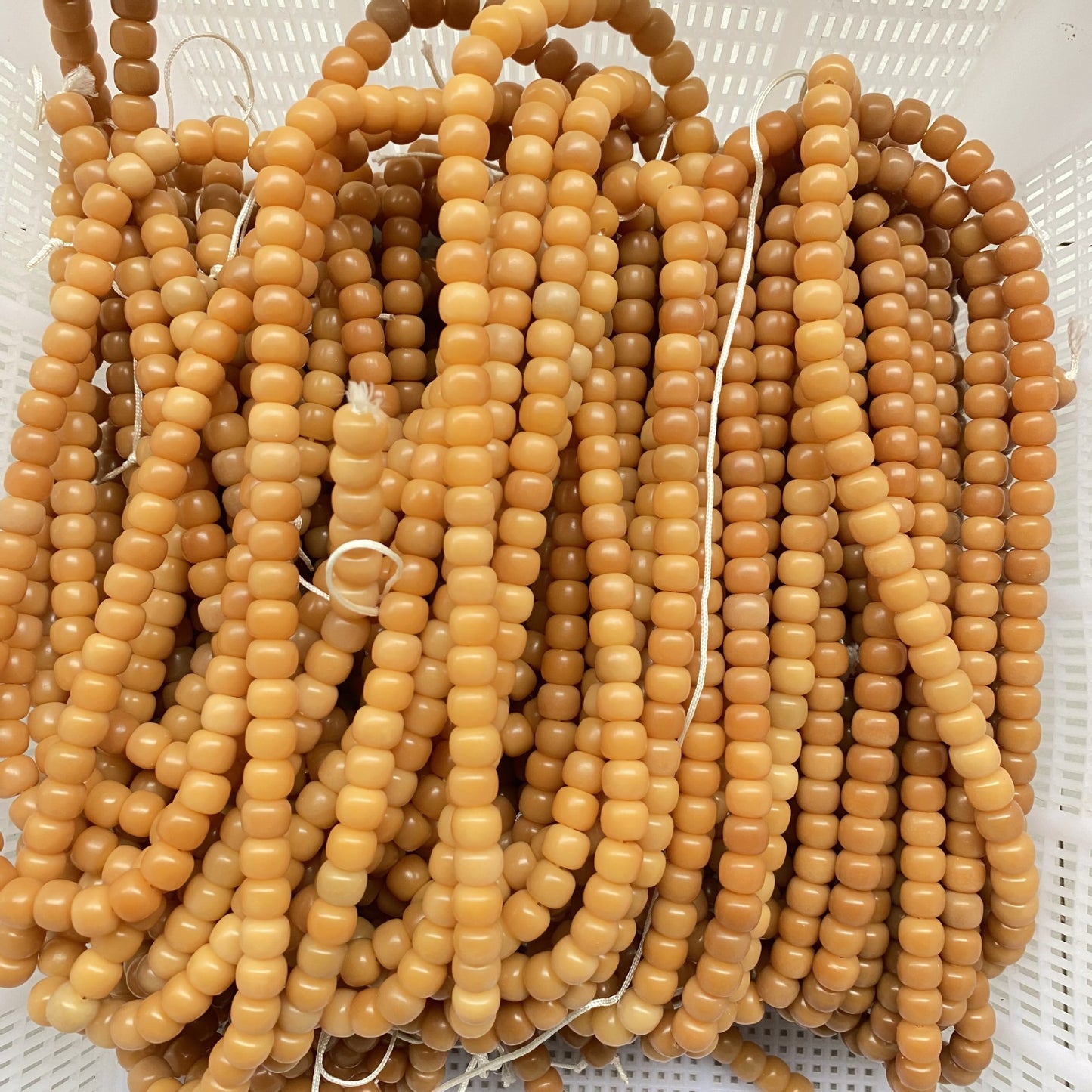 Women's & Men's White Jade Bodhi Corypha Old Barrel Beads Seed Buddha Crafts Bracelet