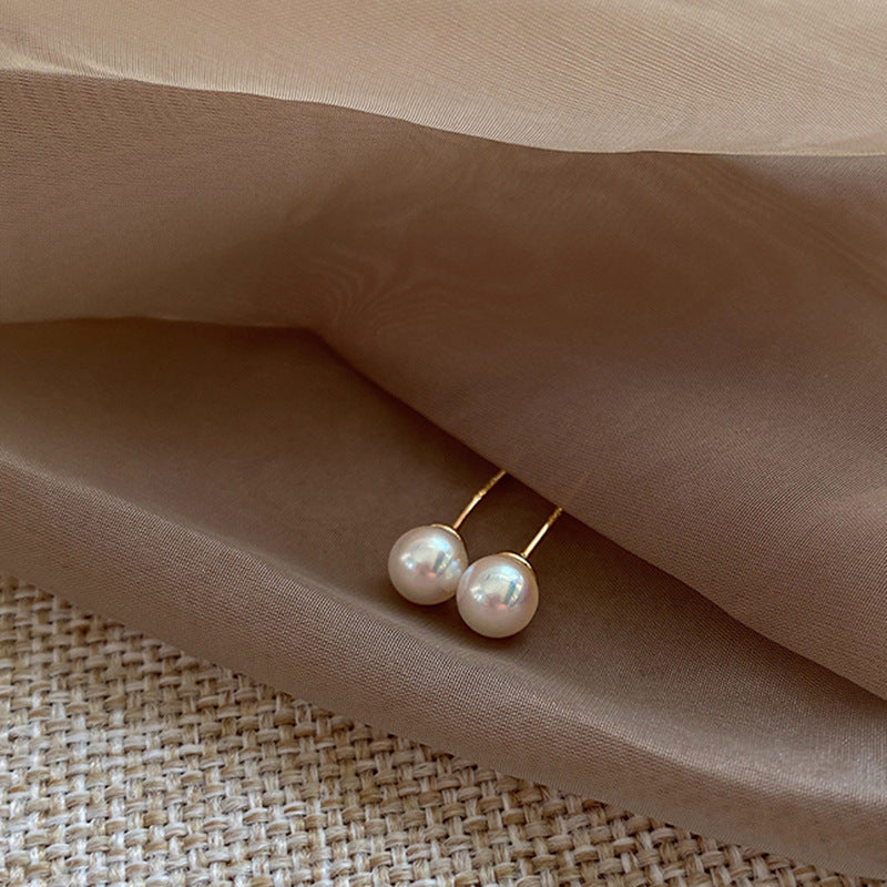 Flour Light Milky White Pearl Female Sterling Earrings