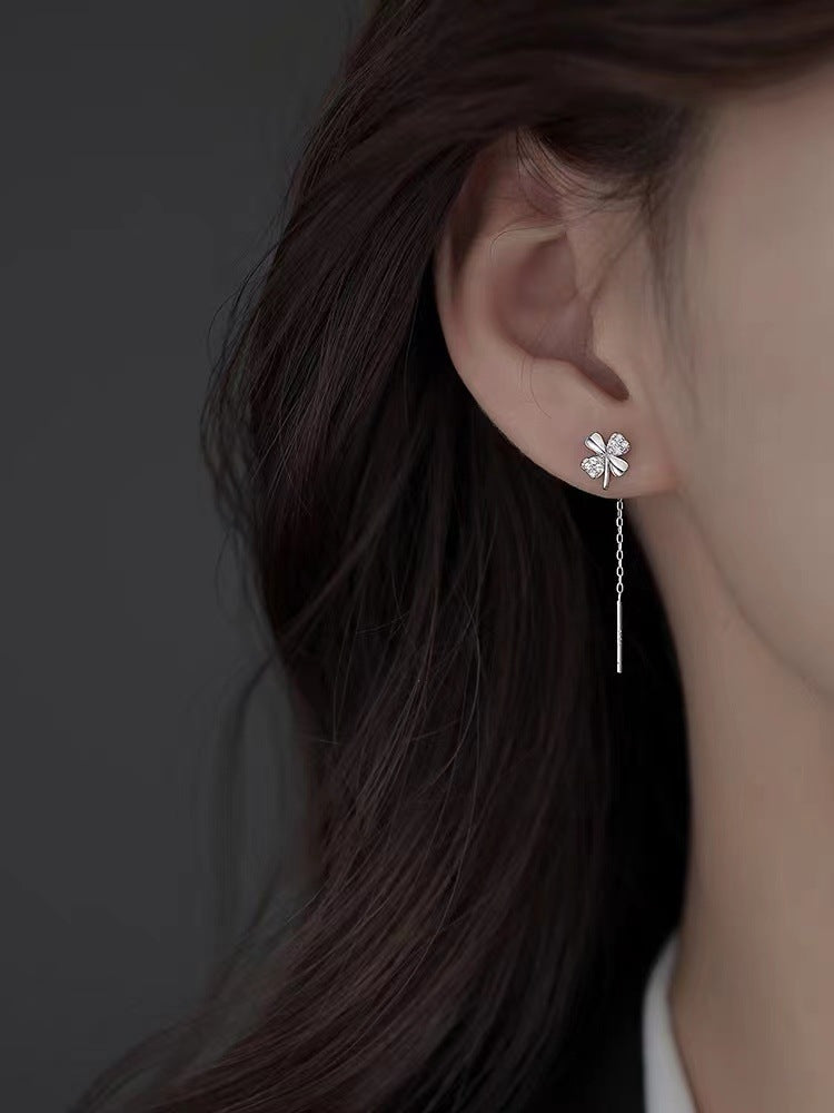 Women's Clover Lines Fashionable High-grade Tassel Simple Ear Line