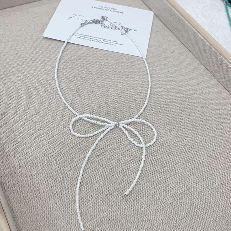 Sweet Cool Hot Fried Street Bow Female Elegance Cold Wind Necklace