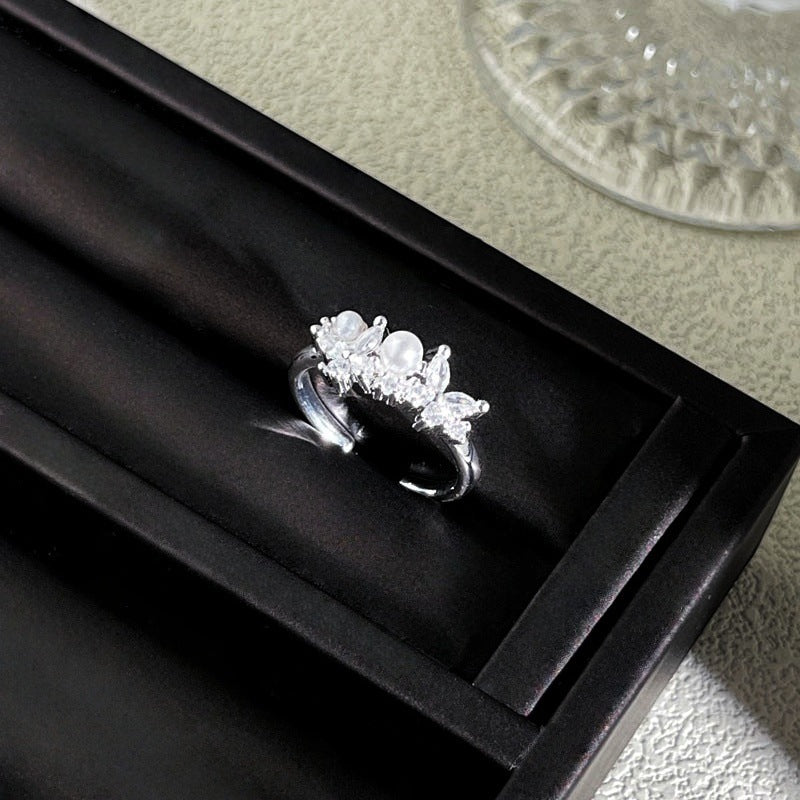 Sweet Style Niche Design Butterfly Flower Female Lace Hollow Out Ring