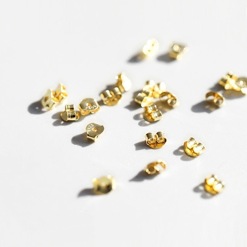 Sterling Sier Earplug Simple Gold Gilded Ear Buckle