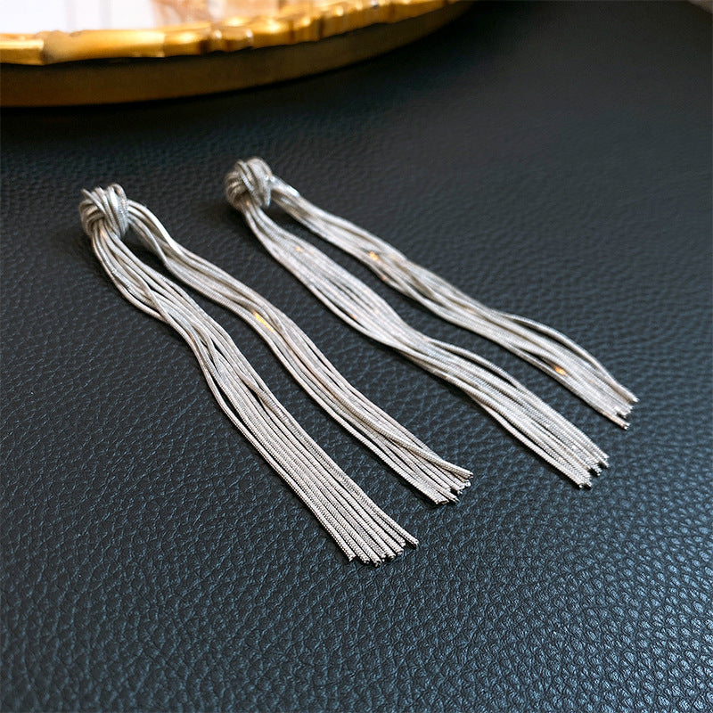 Zircon Letter Long Light Luxury High-grade Fashion Simple Earrings
