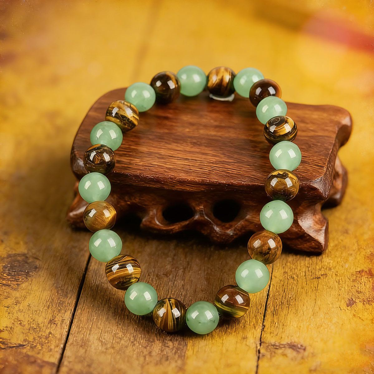 Women's & Men's Tigereye Square Plate Wealth Guard Beaded For Chinese National Pendants